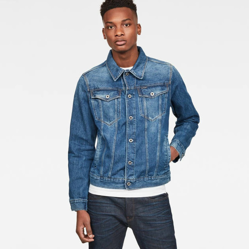 NEW G-Star Raw Men's Size Small 3301 Slim Fit Denim Jacket In Color Faded Stone